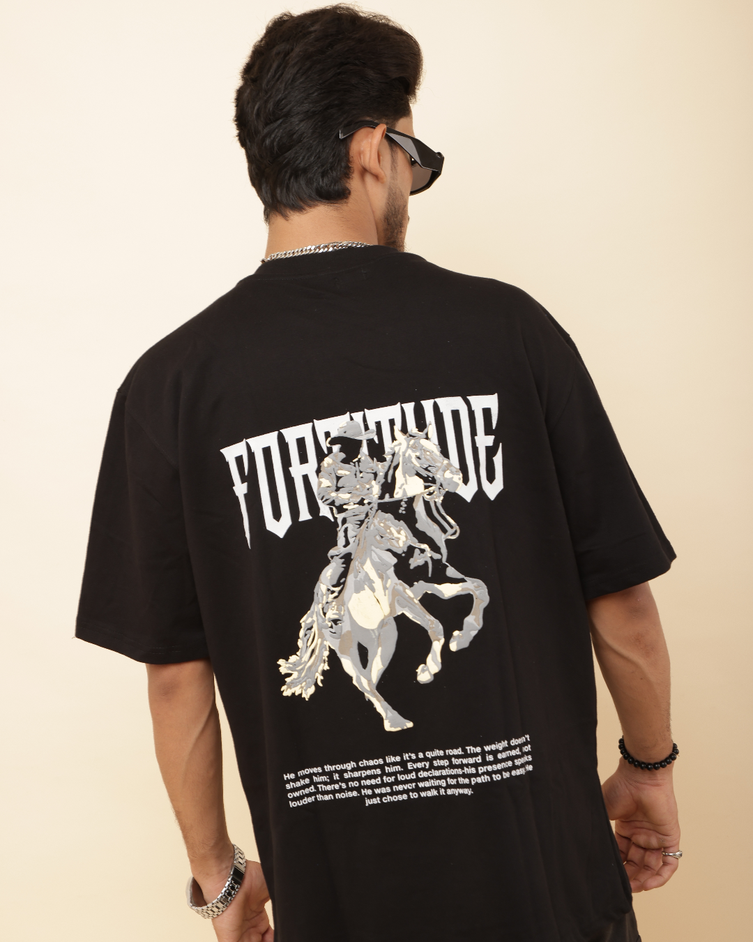 Bold Black Oversized T-Shirt – Fortitude Warrior