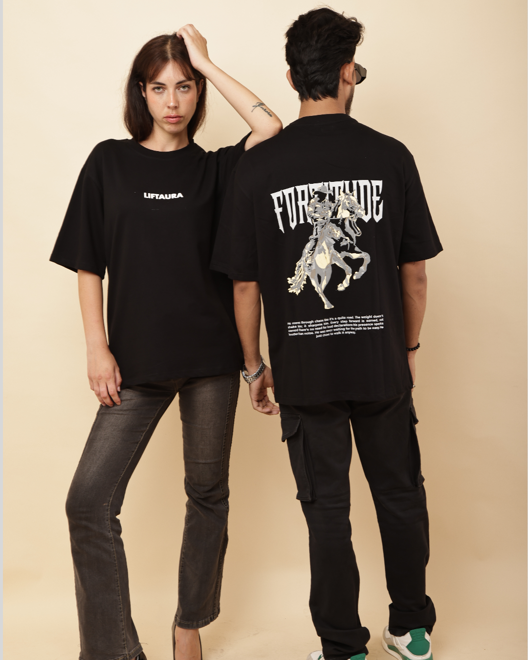 Bold Black Oversized T-Shirt – Fortitude Warrior