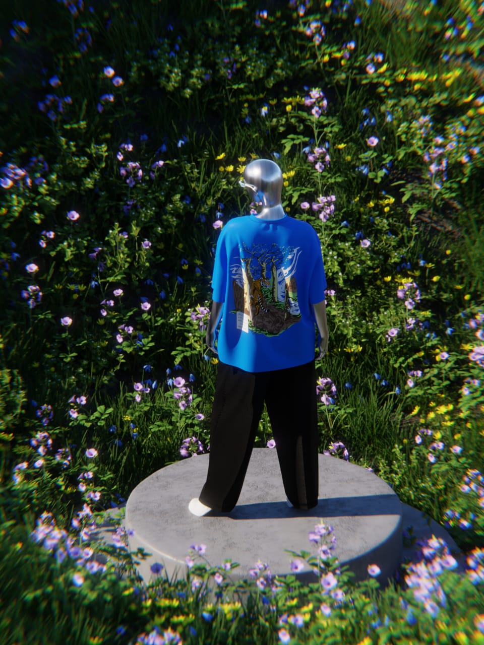 Tiger Trail Oversized Graphic T-Shirt – Royal Blue