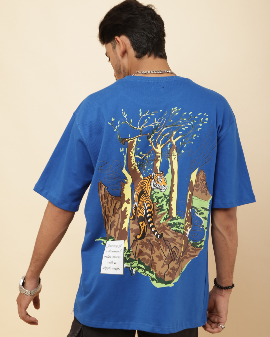 Tiger Trail Oversized Graphic T-Shirt – Royal Blue